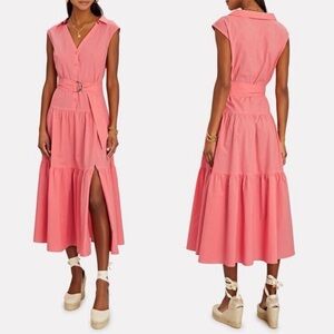 Intermix NEW Birch Belted Poplin Midi Dress SZ 12